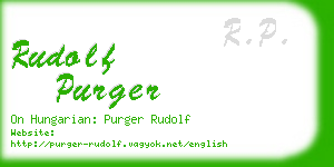 rudolf purger business card